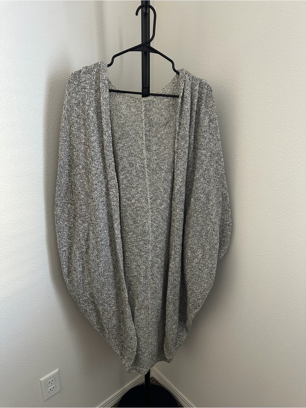 American Apparel Heather Gray Open-Front Draped Cardigan